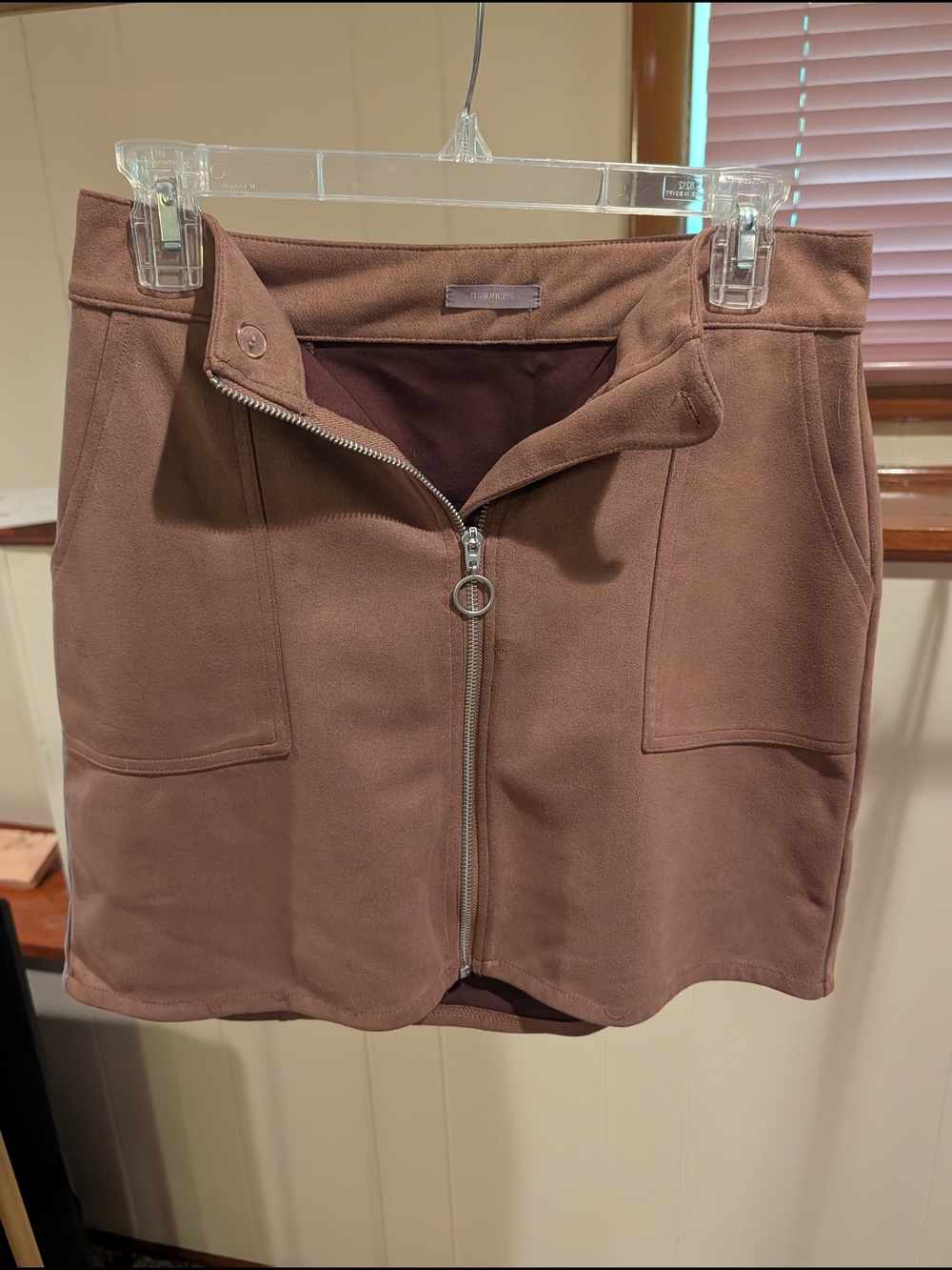 Maurices brown faux suede skirt